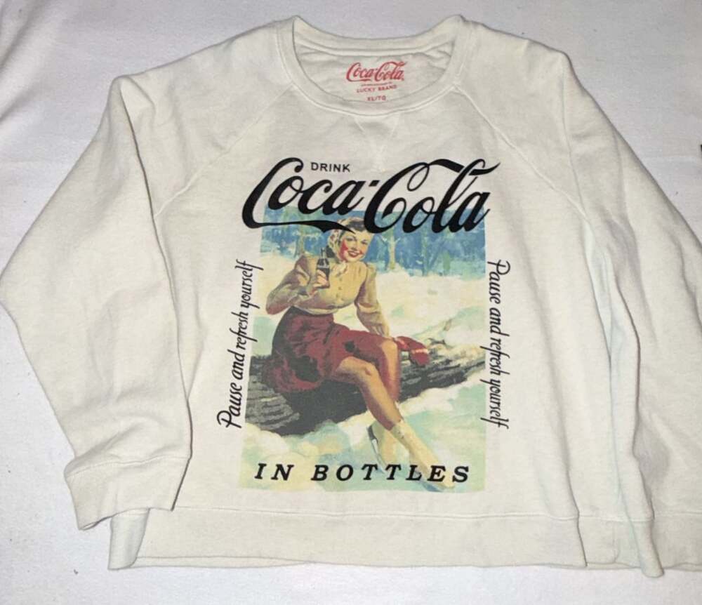 Lucky Brand Coca-Cola Graphic Sweatshirt Oatmeal